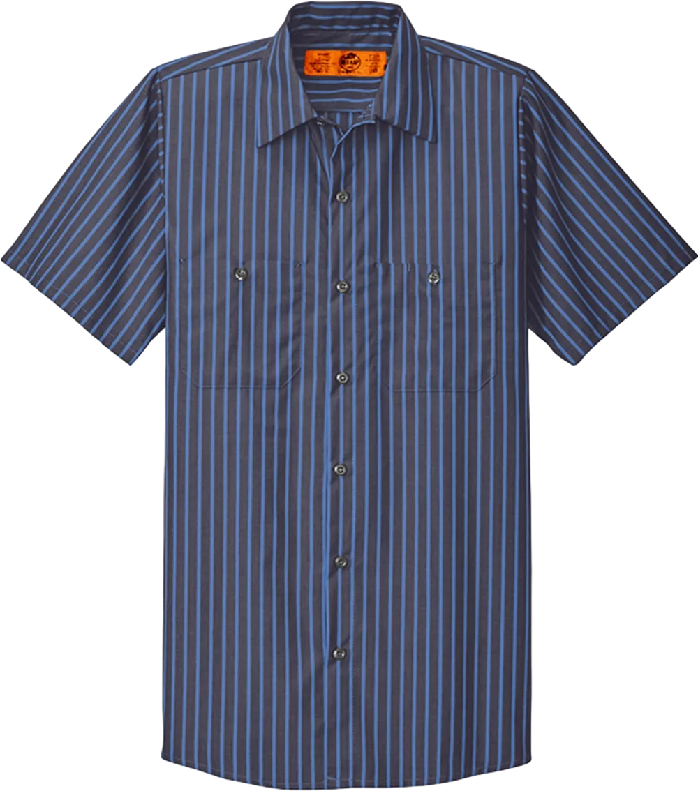 Short Sleeve Striped Industrial Work Shirt
