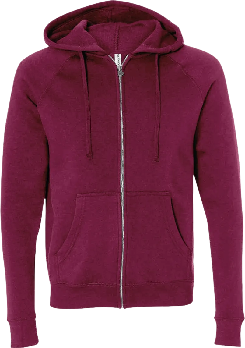 Unisex Special Blend Raglan Full-Zip Hooded Sweatshirt