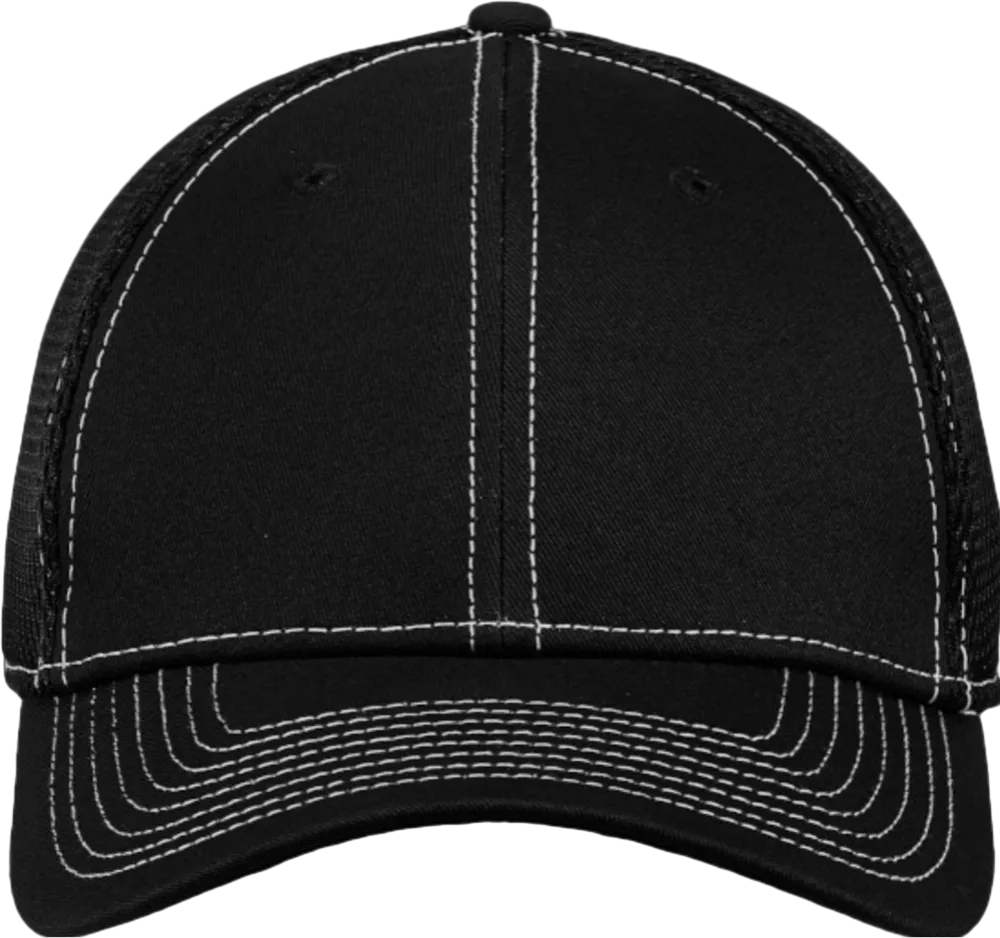 Stretch Mesh Contrast Stitch Cap