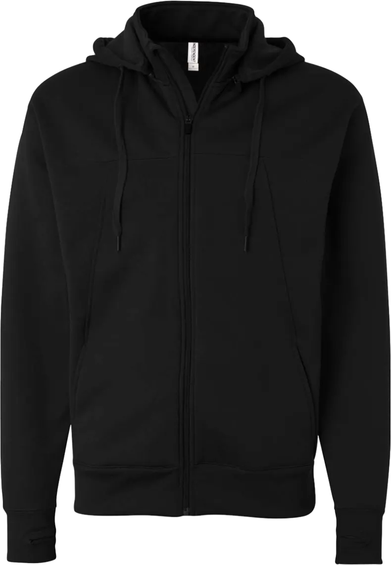 Independent Trading Co. Unisex Poly-Tech Full-Zip Hooded Sweatshirt