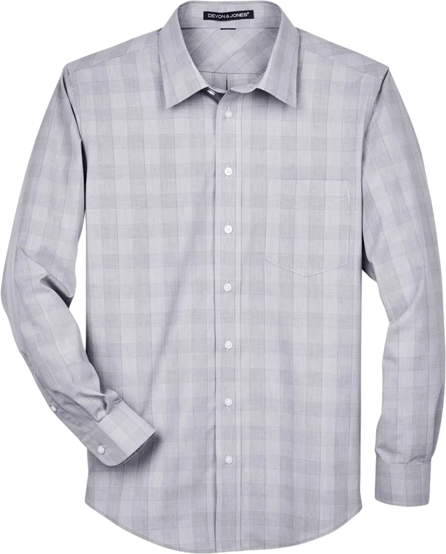 Devon & Jones Men's Crown Collection® Glen Plaid Woven Dress Shirt