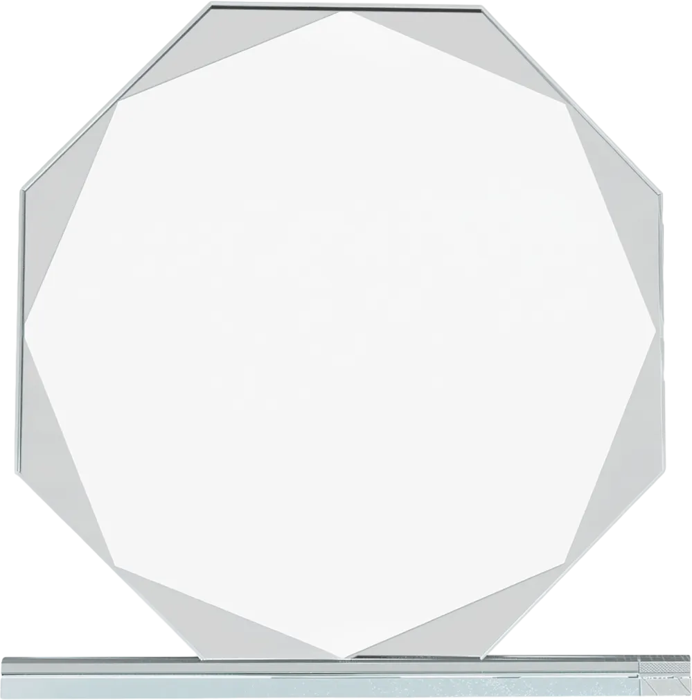 7 1/2" Octagon Clear Glass Award