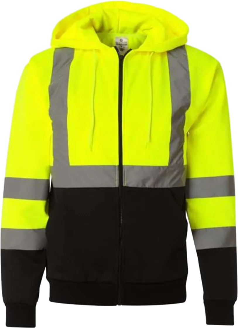 Hi-Vis Full-Zip Hooded Sweatshirt