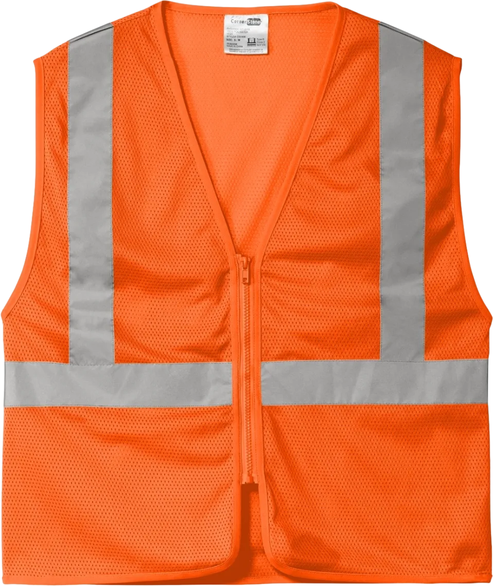 ANSI 107 Class 2 Economy Mesh Zippered Vest