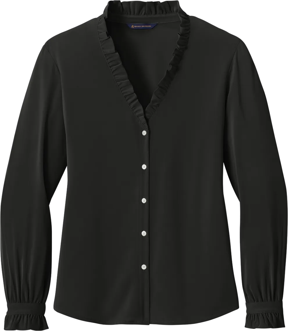 Women's Long Sleeve Ruffle Collar Blouse