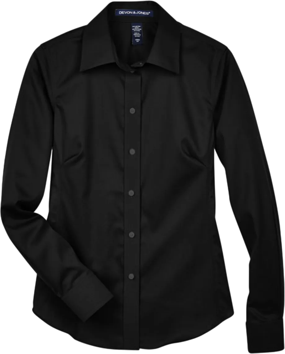 Ladies' Crown Collection Solid Stretch Twill Woven Shirt