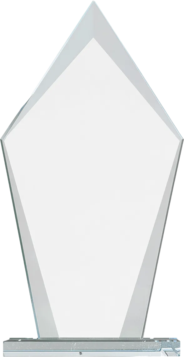 7 1/2" Diamond Clear Glass Award