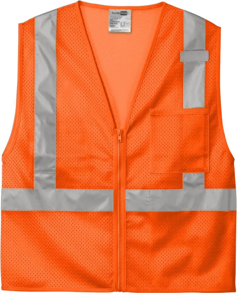 ANSI 107 Class 2 Mesh Zippered Vest