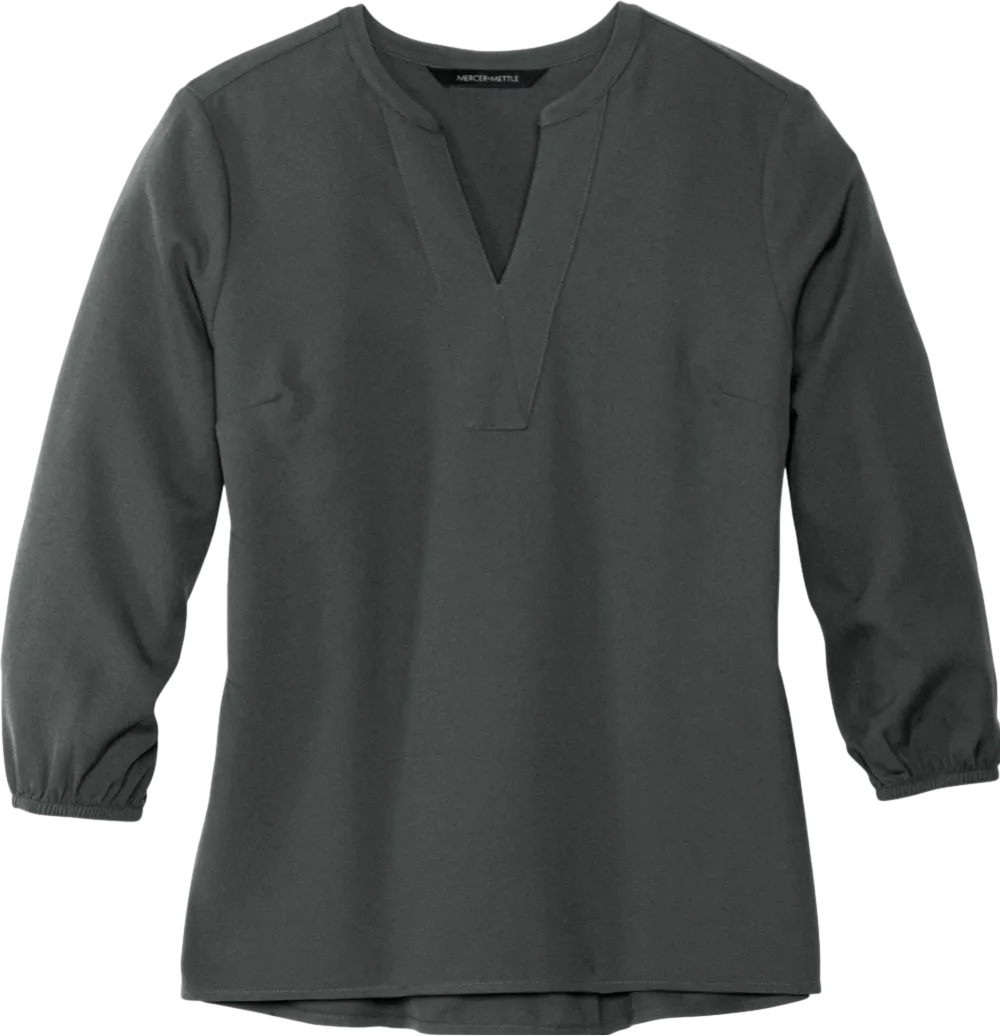 Women's Stretch Crepe 3/4-Sleeve Blouse