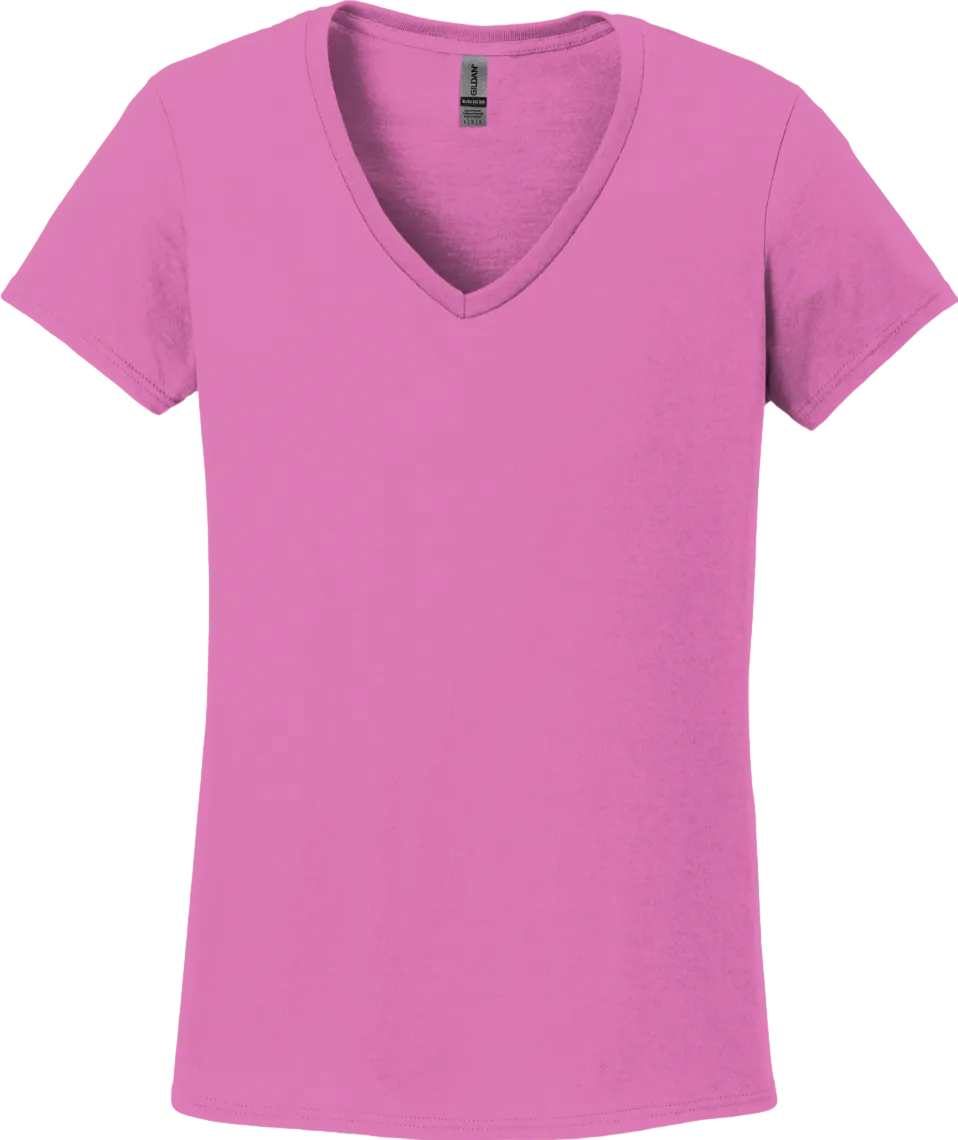 Ladies Heavy Cotton 100% Cotton V-Neck T-Shirt