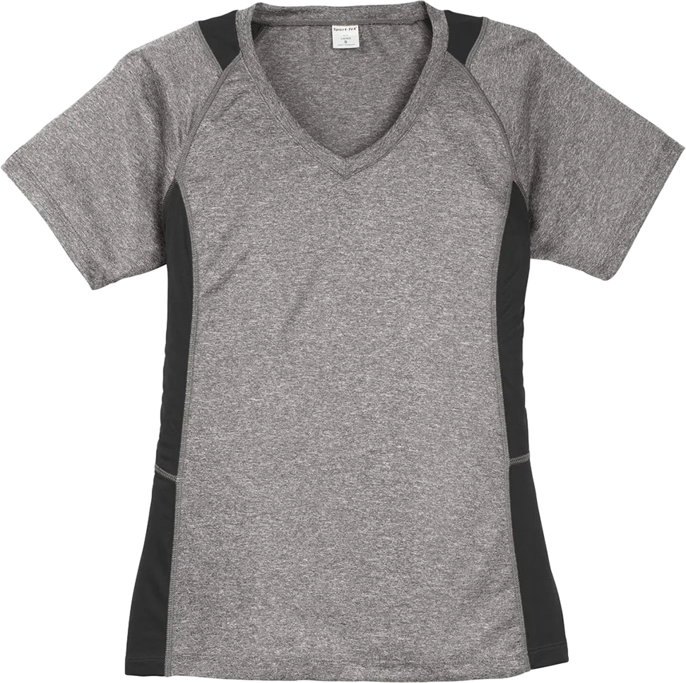 Ladies Heather Colorblock Contender V-Neck Tee