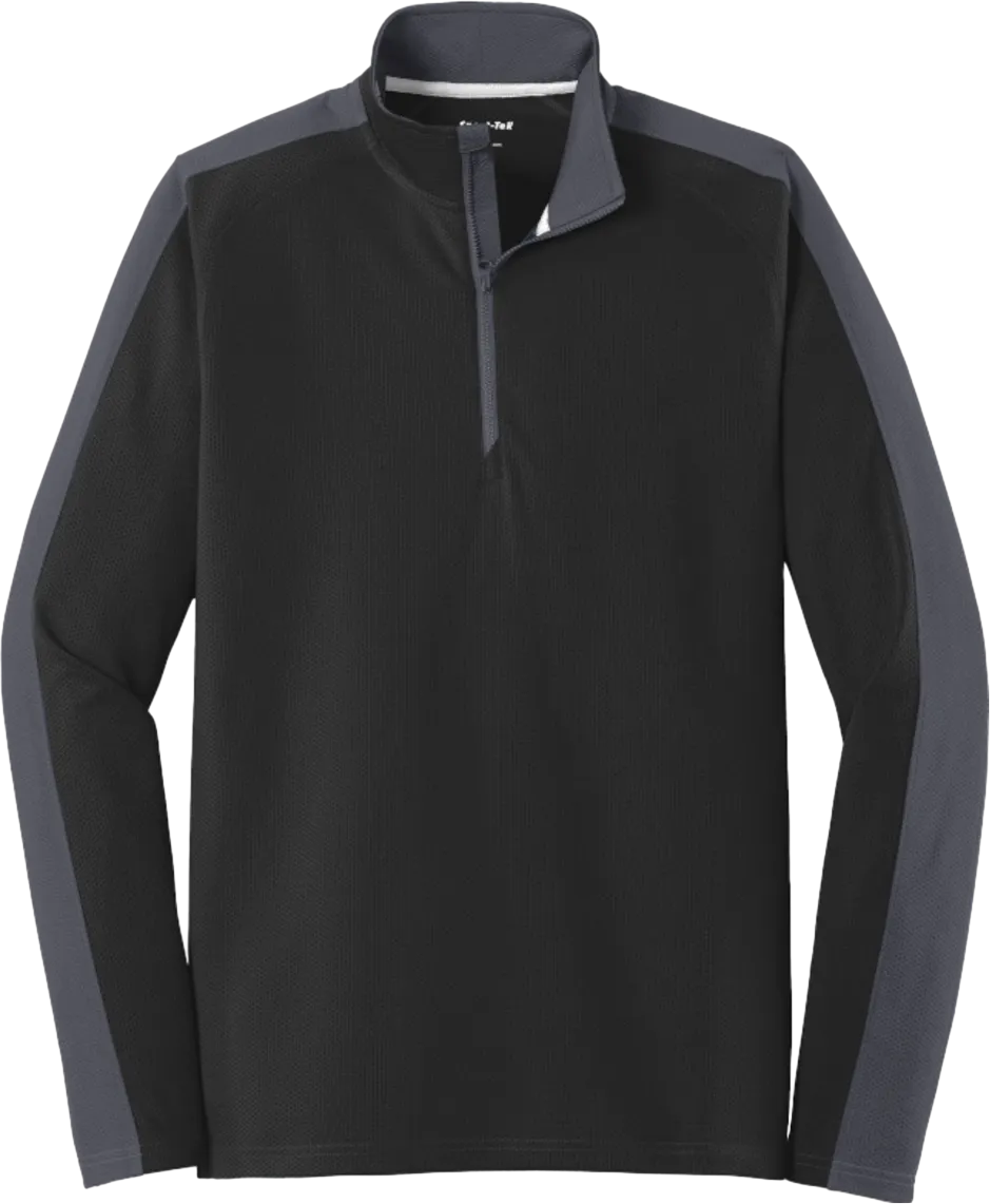 Sport-Wick Textured Colorblock 1/4-Zip Pullover