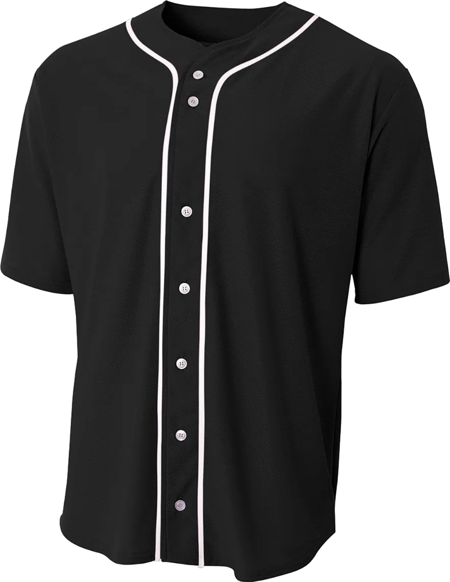Short Sleeve Full-Button Baseball Top