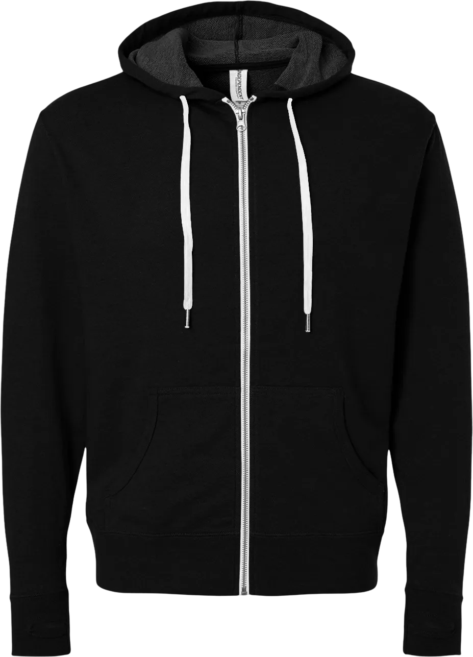 Heathered French Terry Full-Zip Hooded Sweatshirt