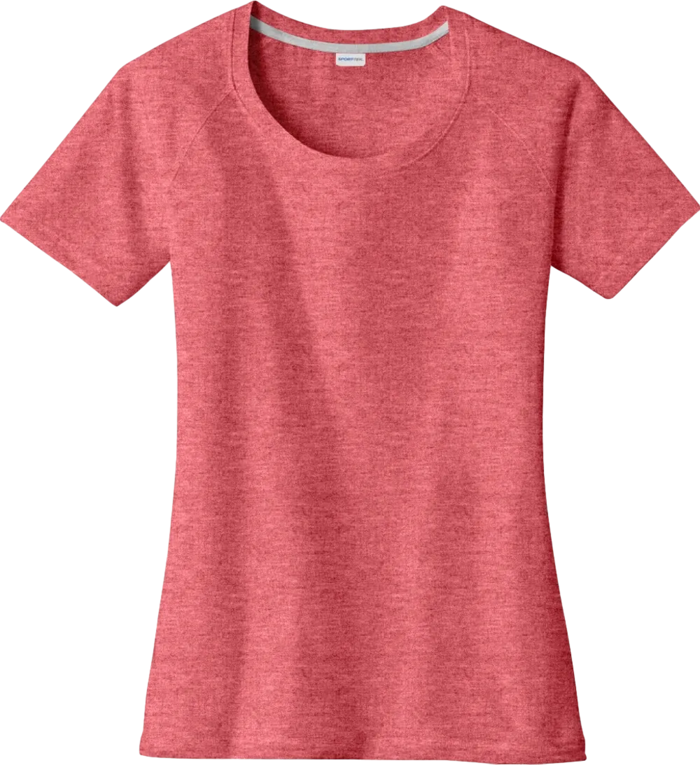 Ladies PosiCharge Tri-Blend Wicking Scoop Neck Raglan Tee