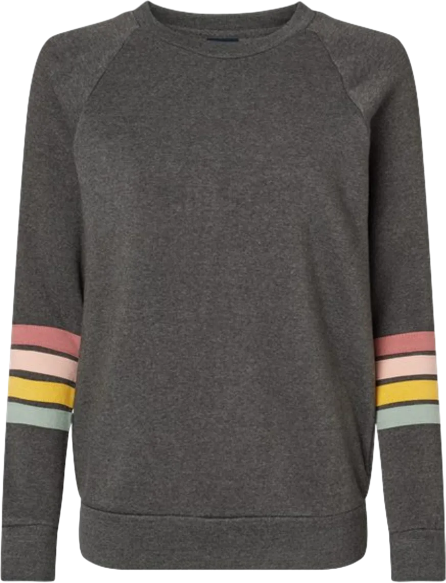 Women's Striped Sleeves Crewneck Sweatshirt
