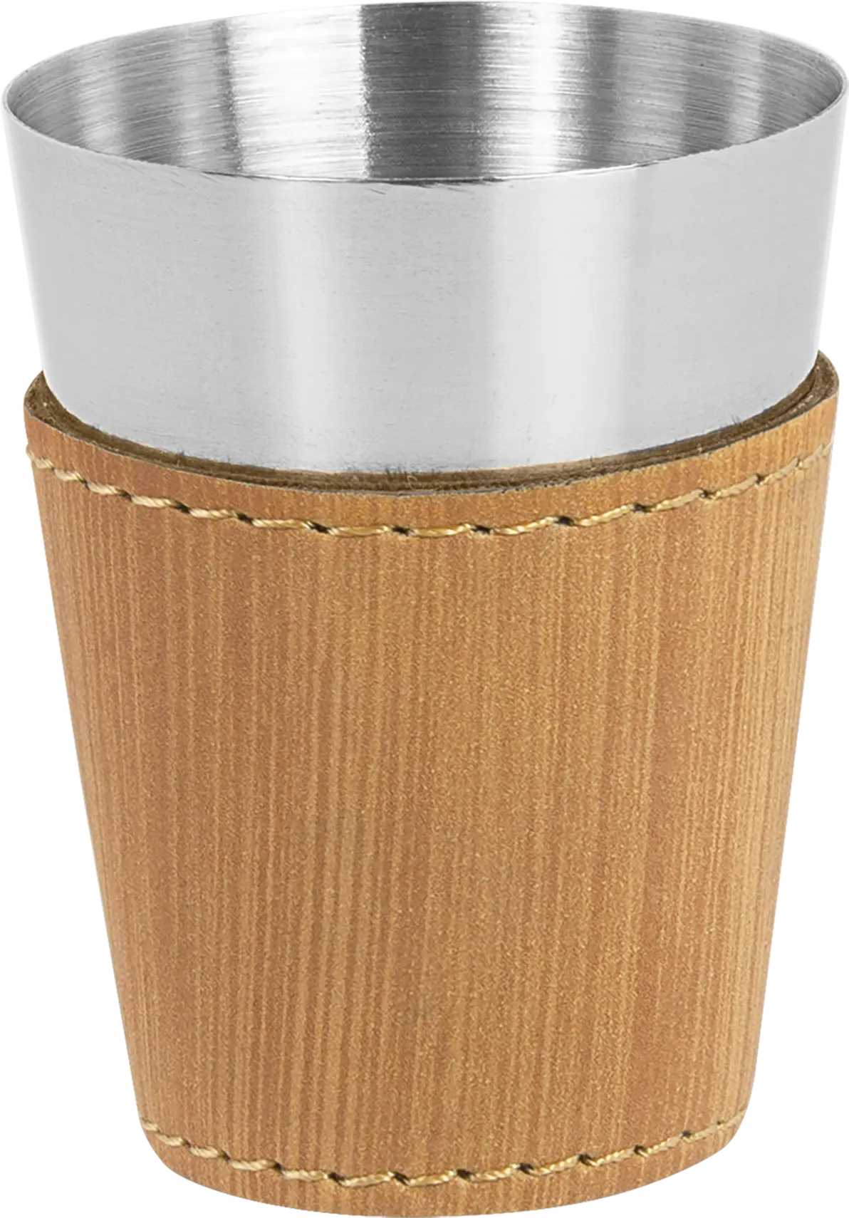 2 oz. Laserable Leatherette & Stainless Steel Shot Glass
