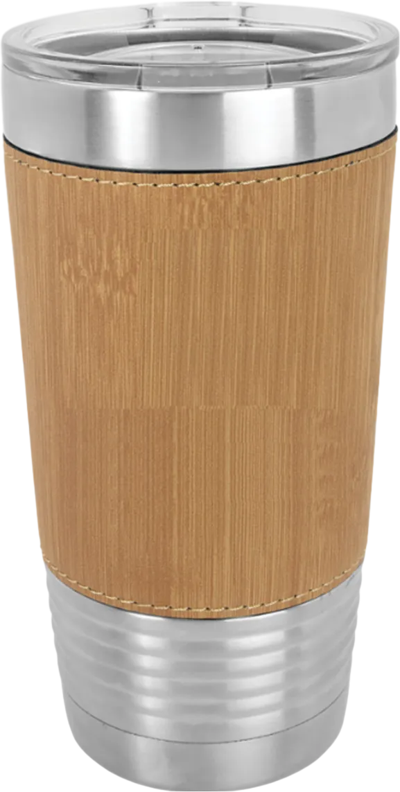 20oz Leather Insulated Tumbler with Clear Lid