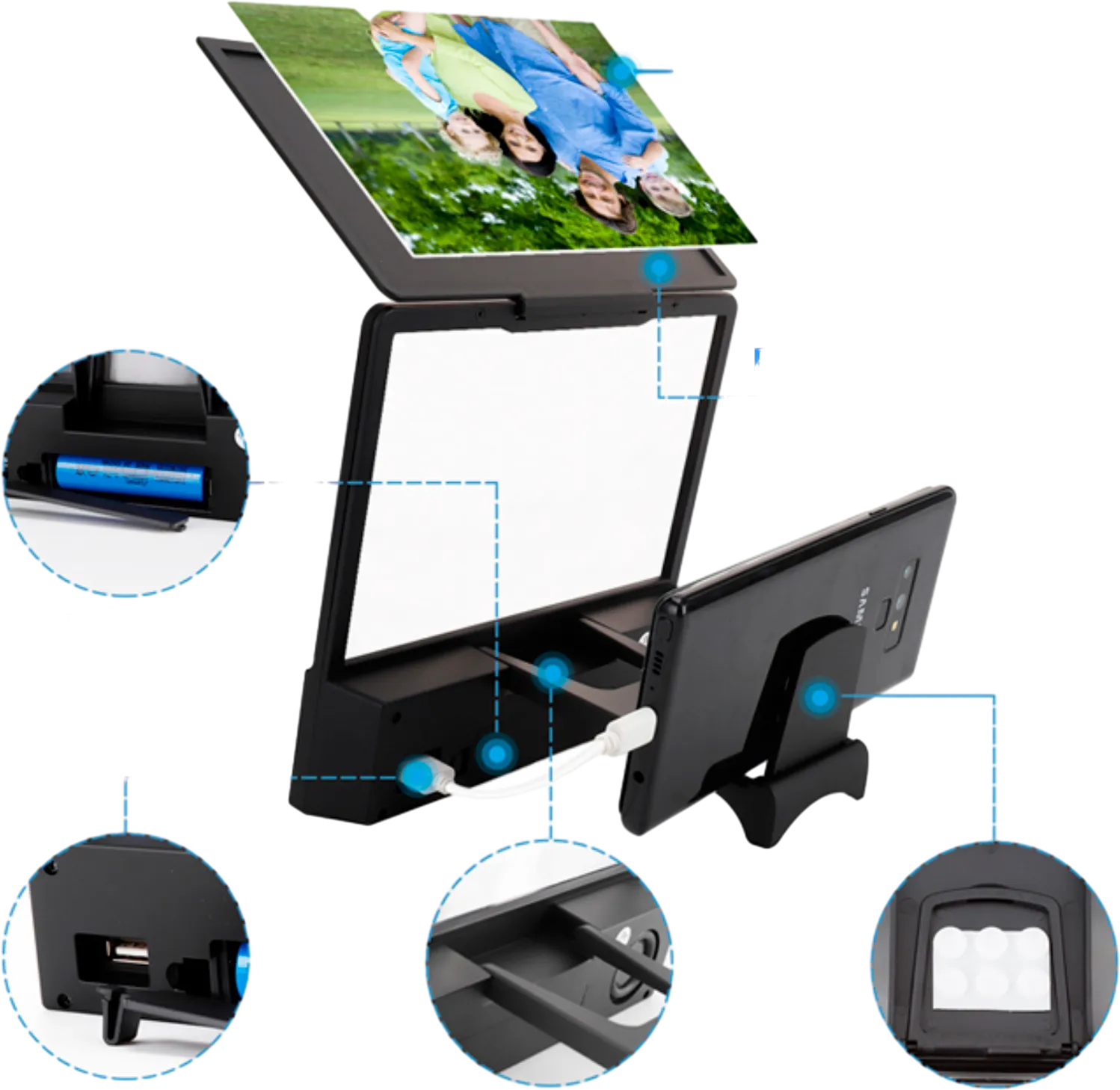 Smartphone Screen Magnifier with Bluetooth Speaker