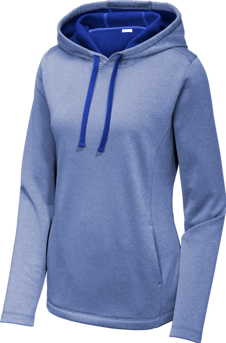 Ladies PosiCharge Sport-Wick Heather Fleece Hooded Pullover