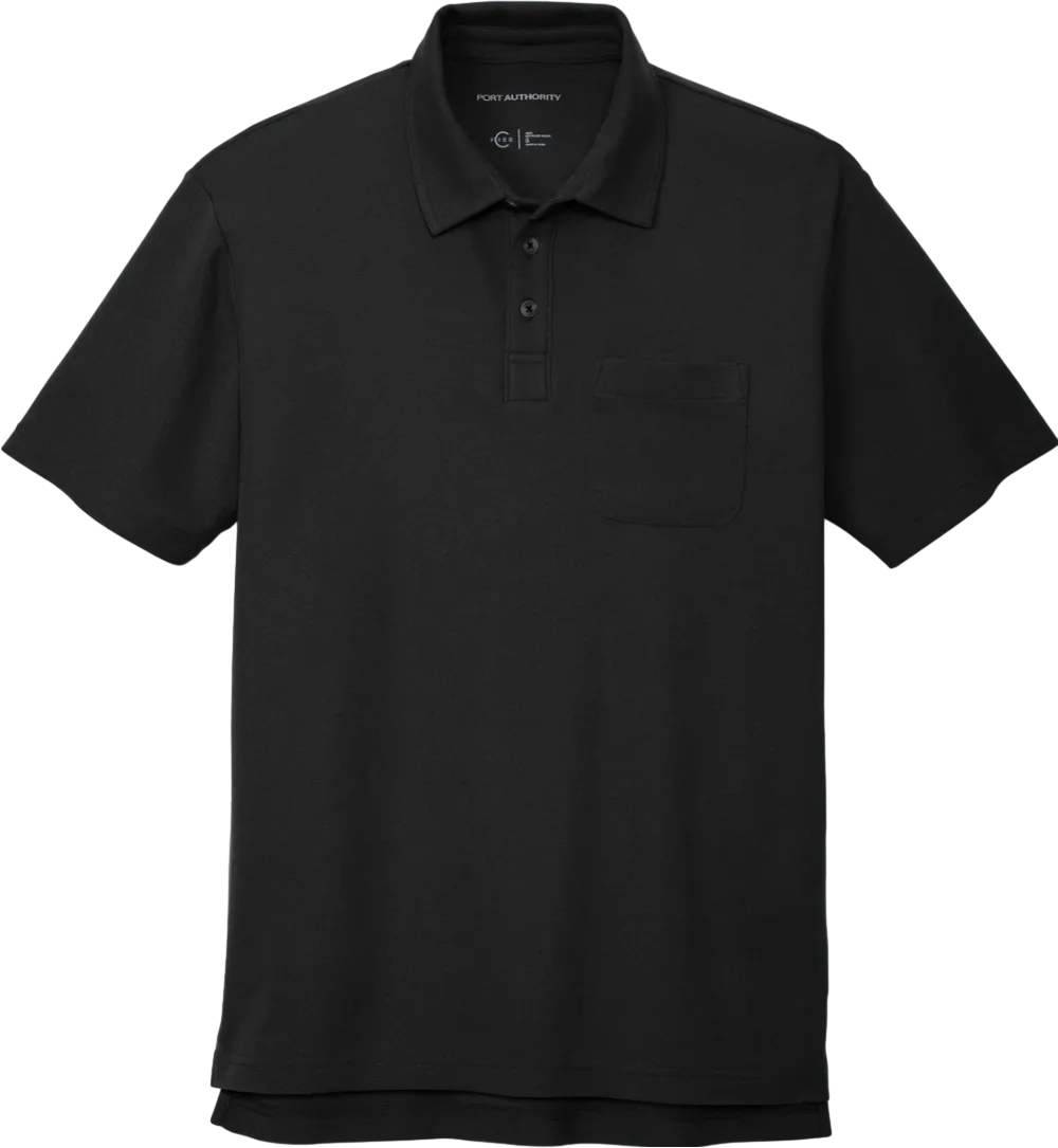 C-FREE Cotton Blend Pique Pocket Polo
