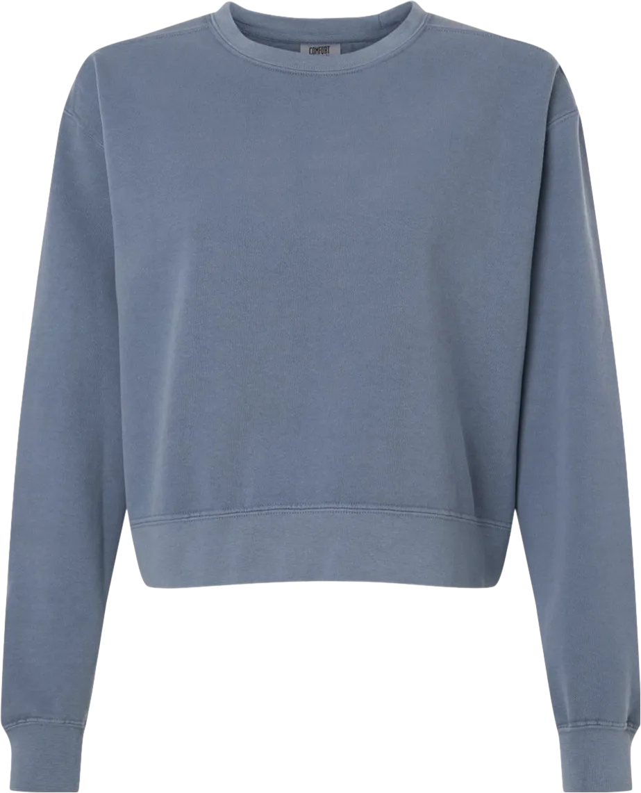 Women's Garment-Dyed Mid-Length Crewneck Sweatshirt