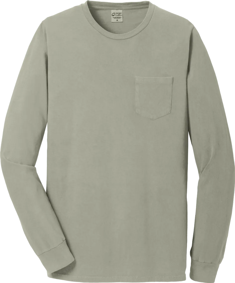 Garment-Dyed Long Sleeve Pocket Tee