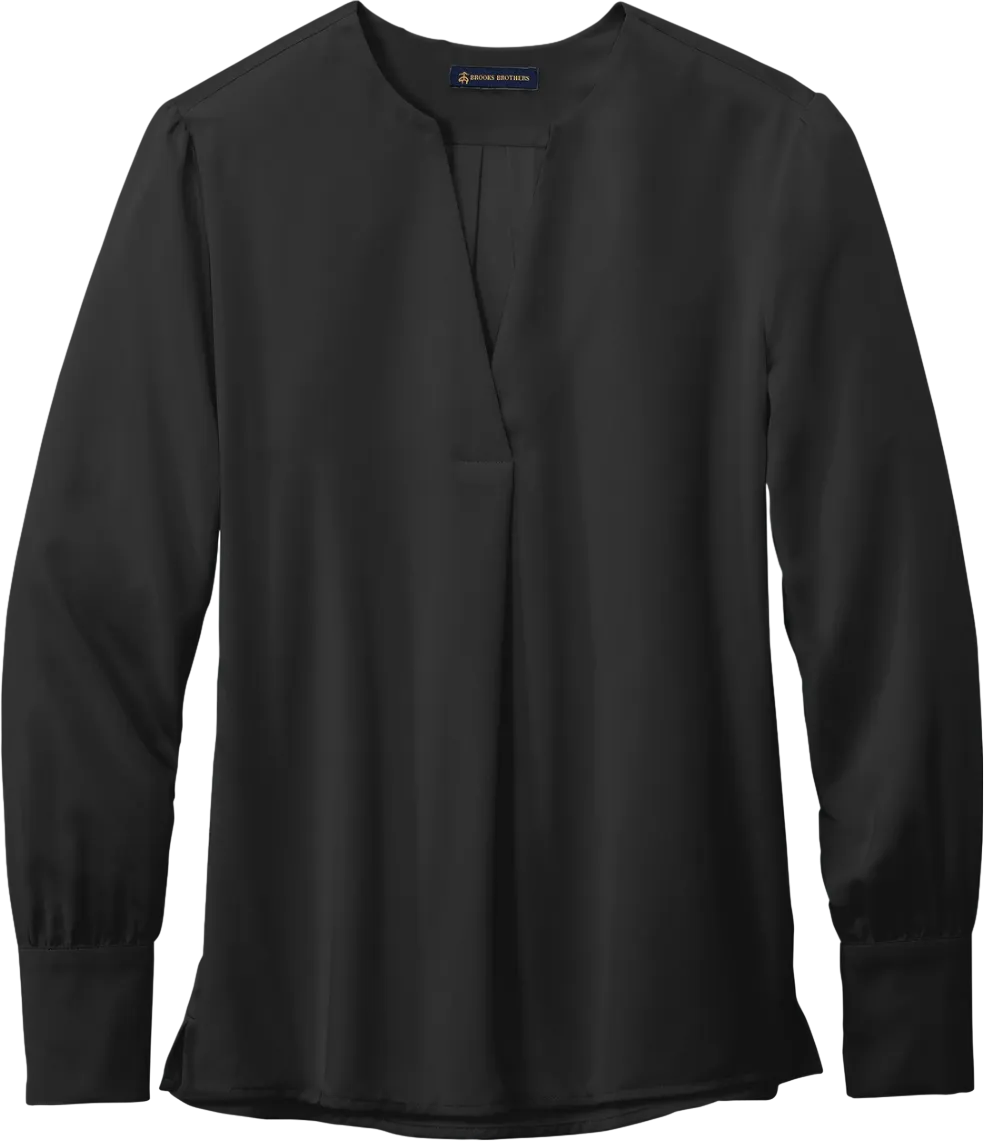 Women's Open-Neck Satin Blouse