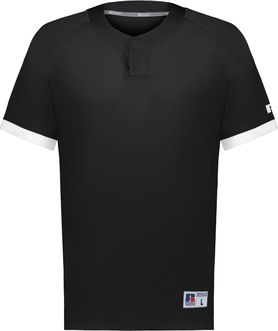 Russell Youth Baseline Covered Placket Baseball Jersey