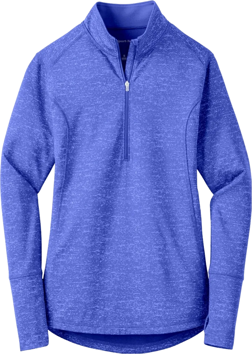 Ladies Sport-Wick Stretch Reflective Heather 1/2-Zip Pullover