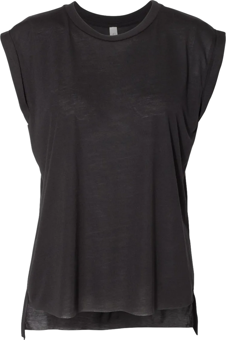 Women's Flowy Rolled Cuffs Muscle Tee