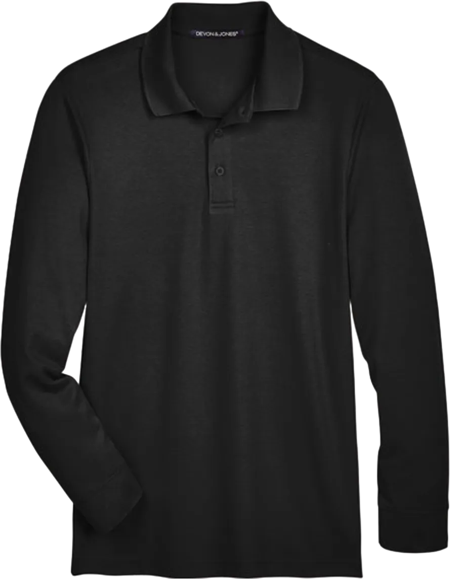 CrownLux Performance Men's Tall Plaited Long Sleeve Polo