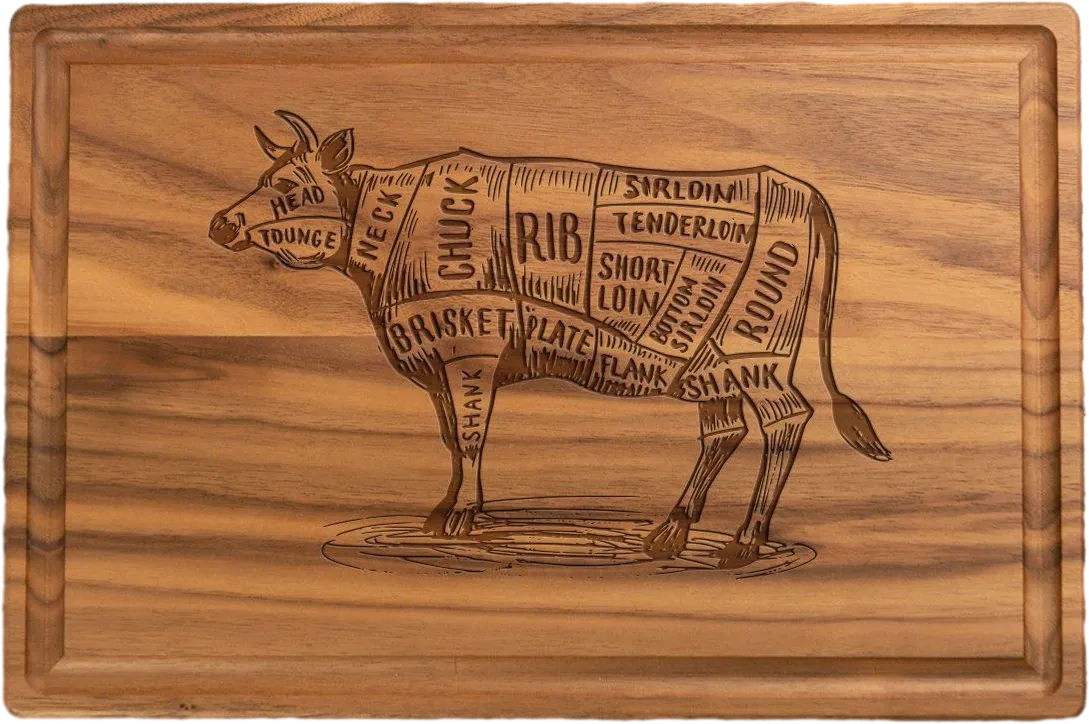 Walnut Charcuterie / Cutting Board - 8"x12" Rectangle with Juice Groove