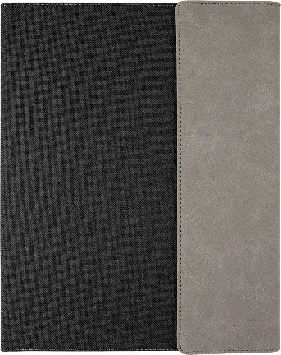 9 1/2 x 12 Laserable Leatherette Canvas Portfolio w / Notepad