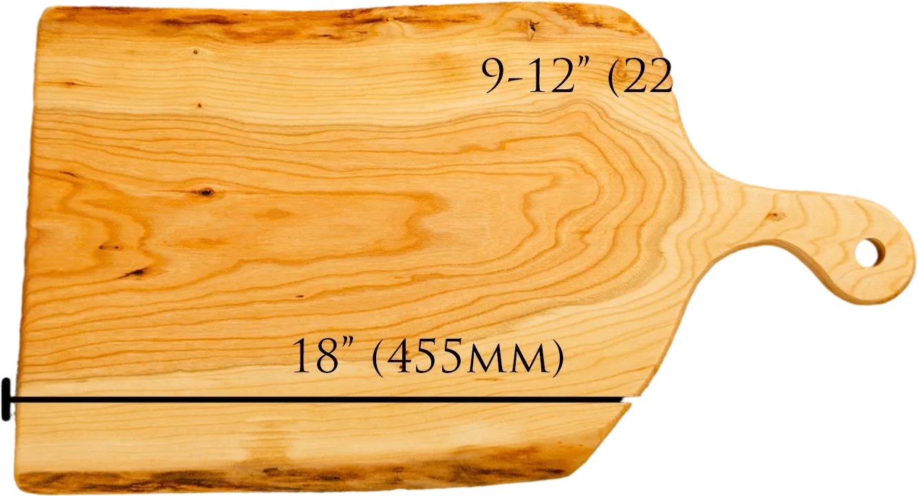 Live-Edge Cherry Artisan Charcuterie/Serving board - 9-12"x 18" with Handle