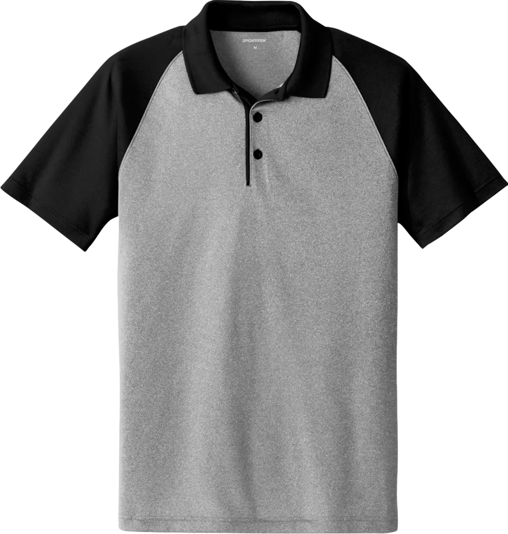PosiCharge RacerMesh Raglan Heather Block Polo