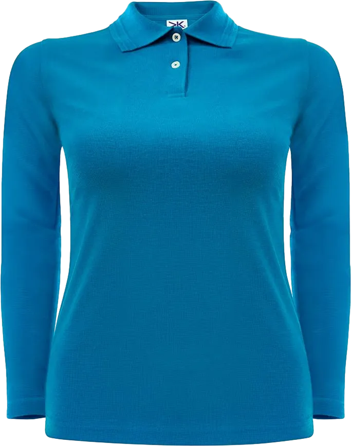 Women's Waffle Long Sleeve Polo Shirt