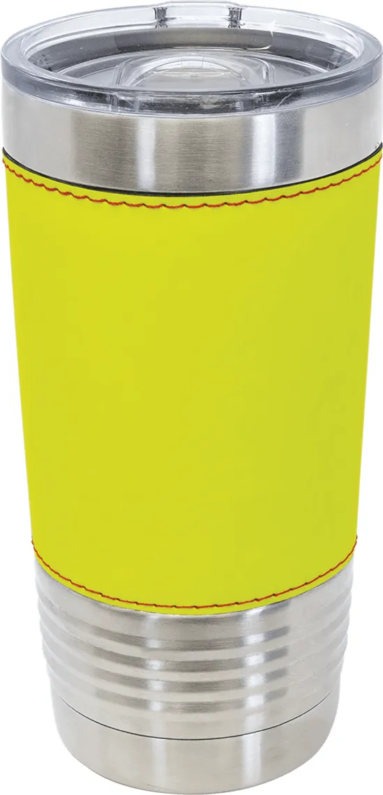 20 oz. Softball Leather Tumbler with Slider Lid