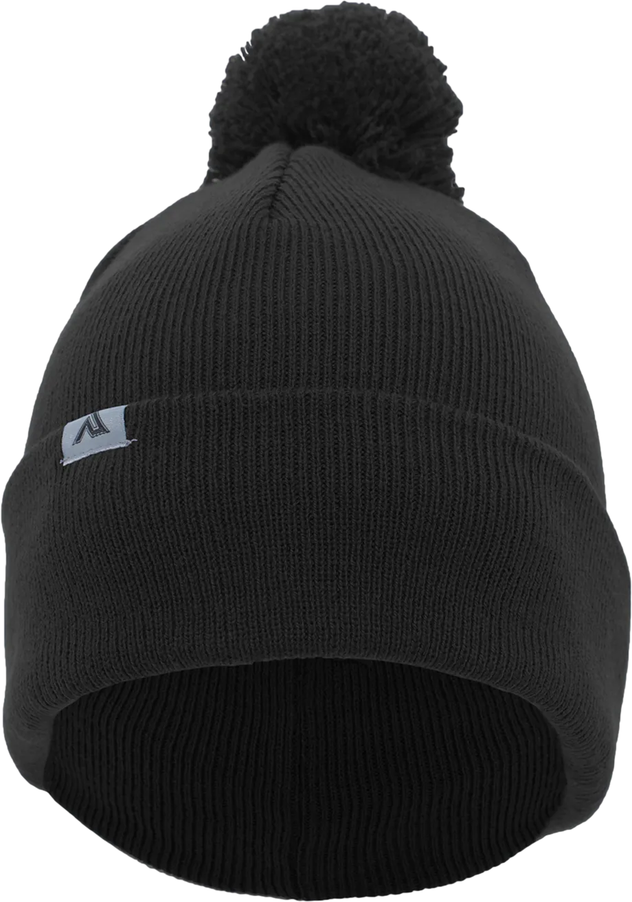 Knit Fold-Over Pom-Pom Beanie