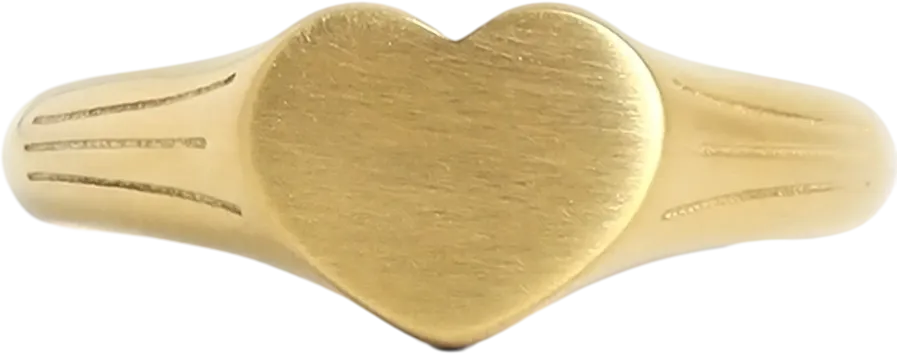 18K Gold PVD Stainless Steel Heart Signet Ring