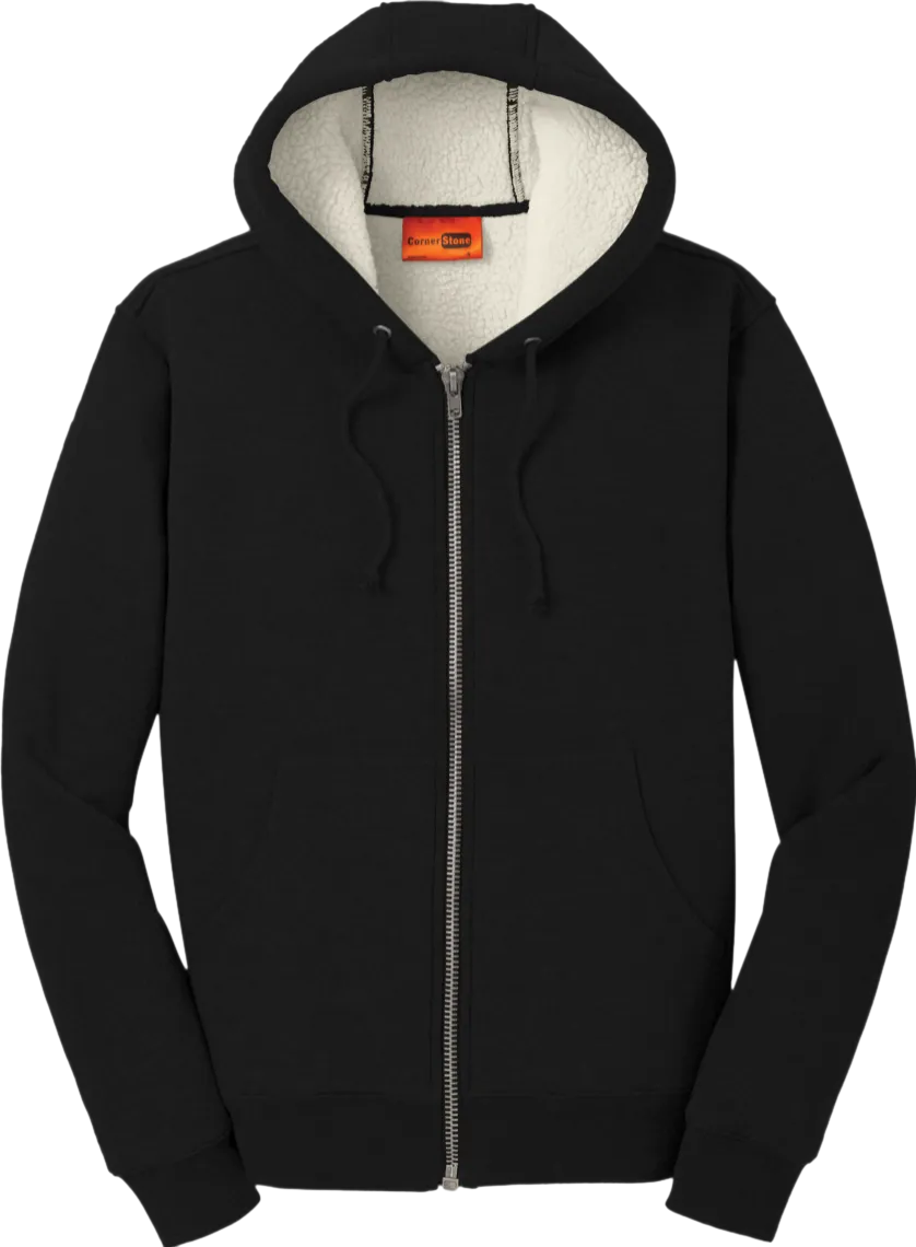 Heavyweight Sherpa-Lined Hooded Fleece Jacket