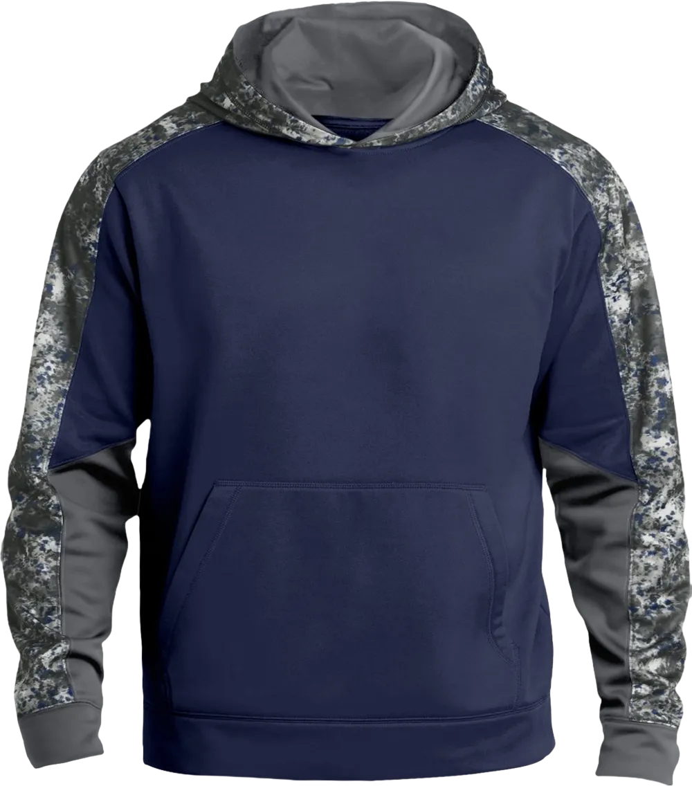 Youth Sport-Wick Mineral Freeze Fleece Colorblock Hooded Pullover