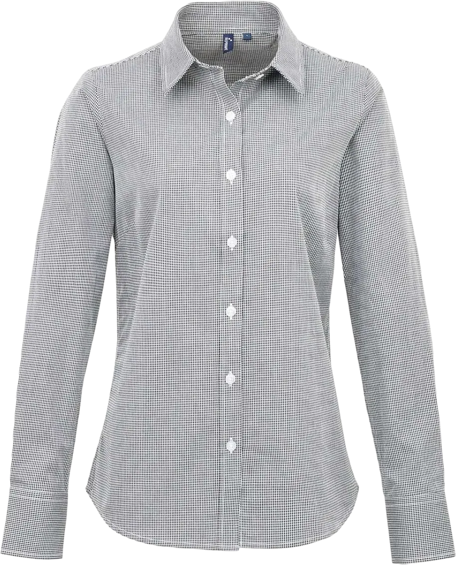Drop Ship Reprime Women's Microcheck Gingham Cotton Shirt