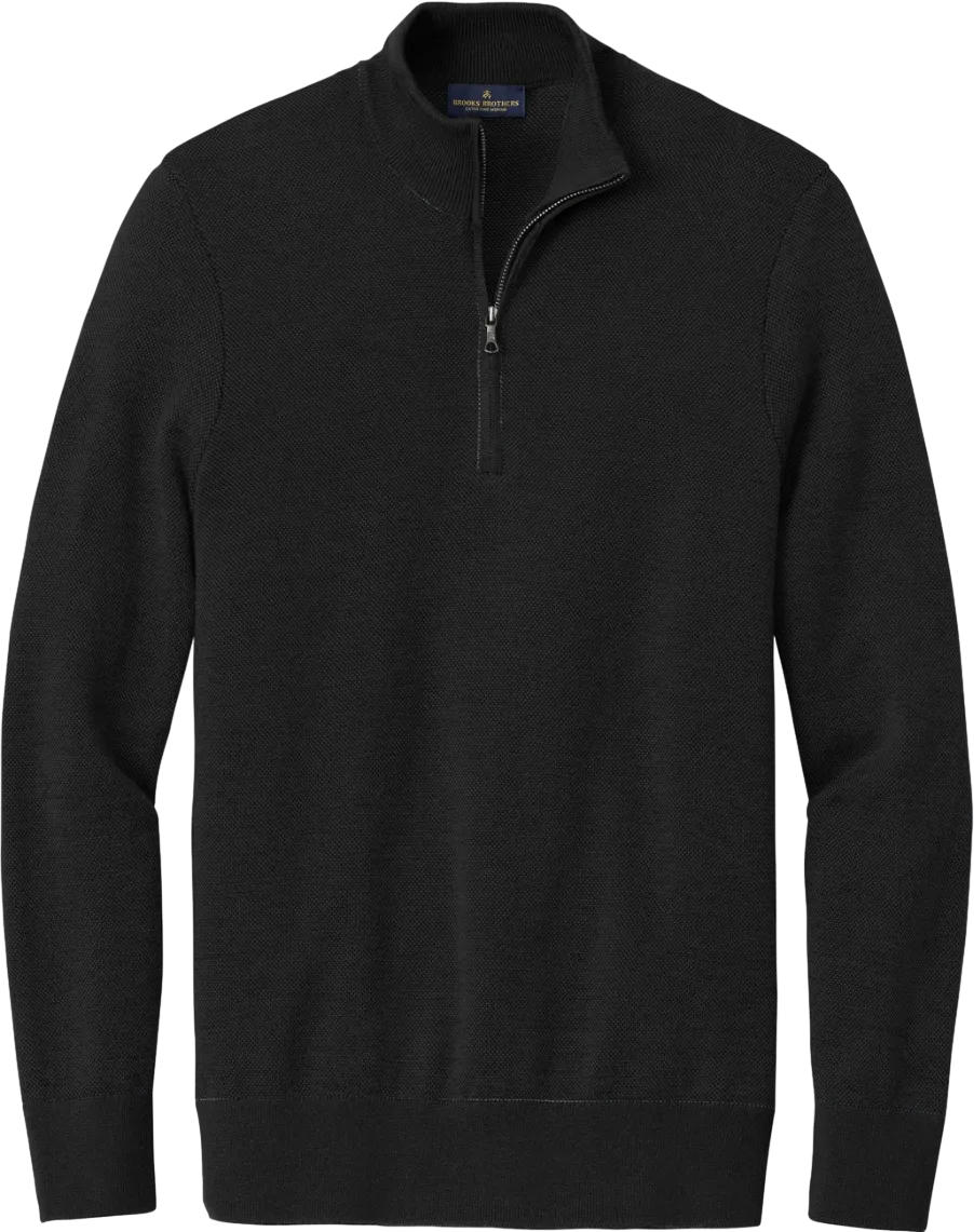 Washable Merino Birdseye 1/4-Zip Sweater