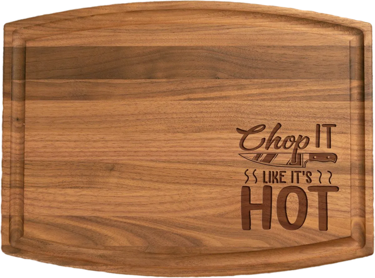 Walnut Charcuterie / Cutting Board - 9"x12" Curved with Juice Groove