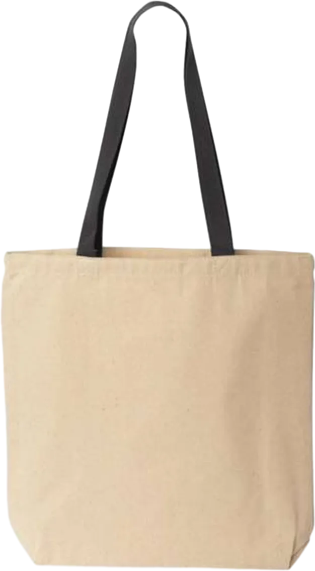 Natural Tote with Contrast-Color Handles