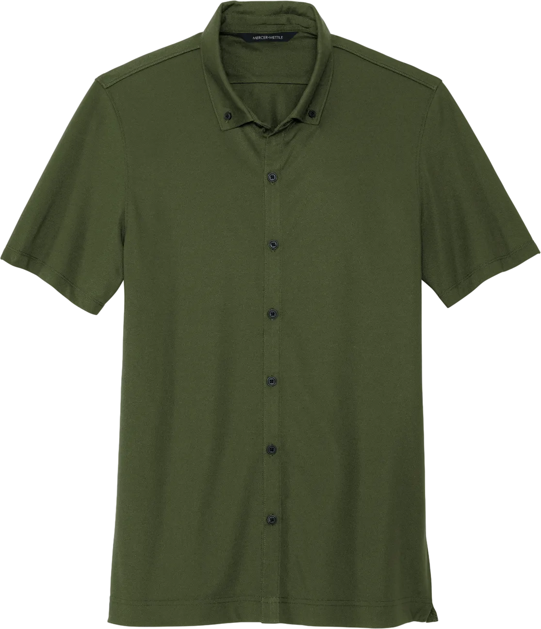 Stretch Pique Full-Button Polo