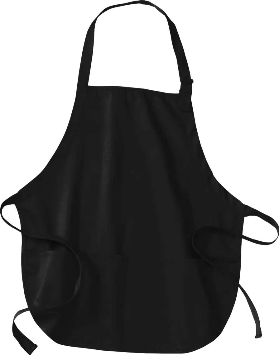 Medium-Length Apron with Pouch Pockets