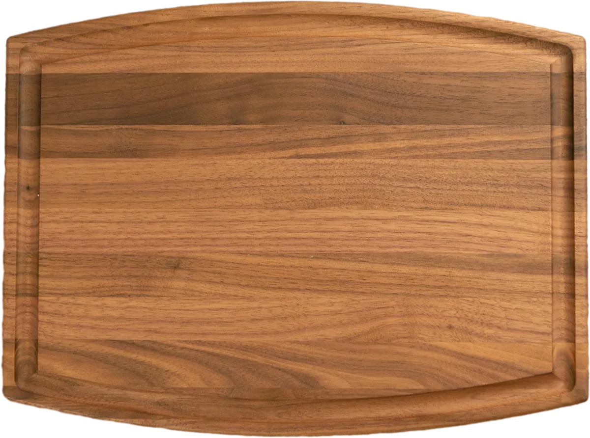 Walnut Charcuterie / Cutting Board - 9"x12" Curved with Juice Groove