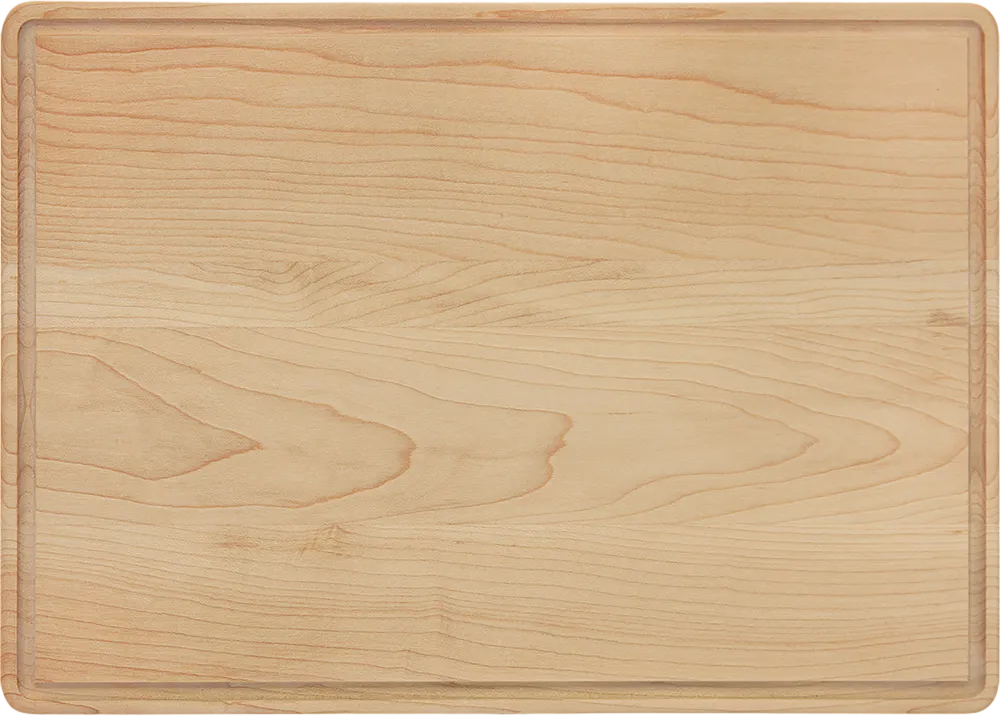 13 3/4" x 9 3/4" Natural Wood Cutting Board with Drip Ring